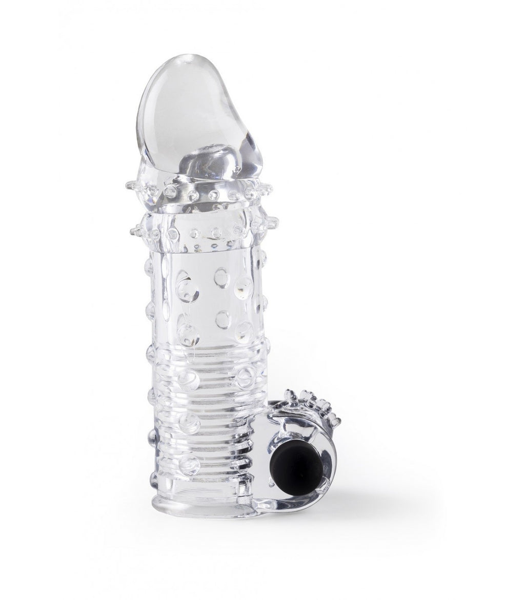GUAINA PER PENE REALISTICA S11 TRASPARENTE 15'5 CM CON VIBRAZIONE