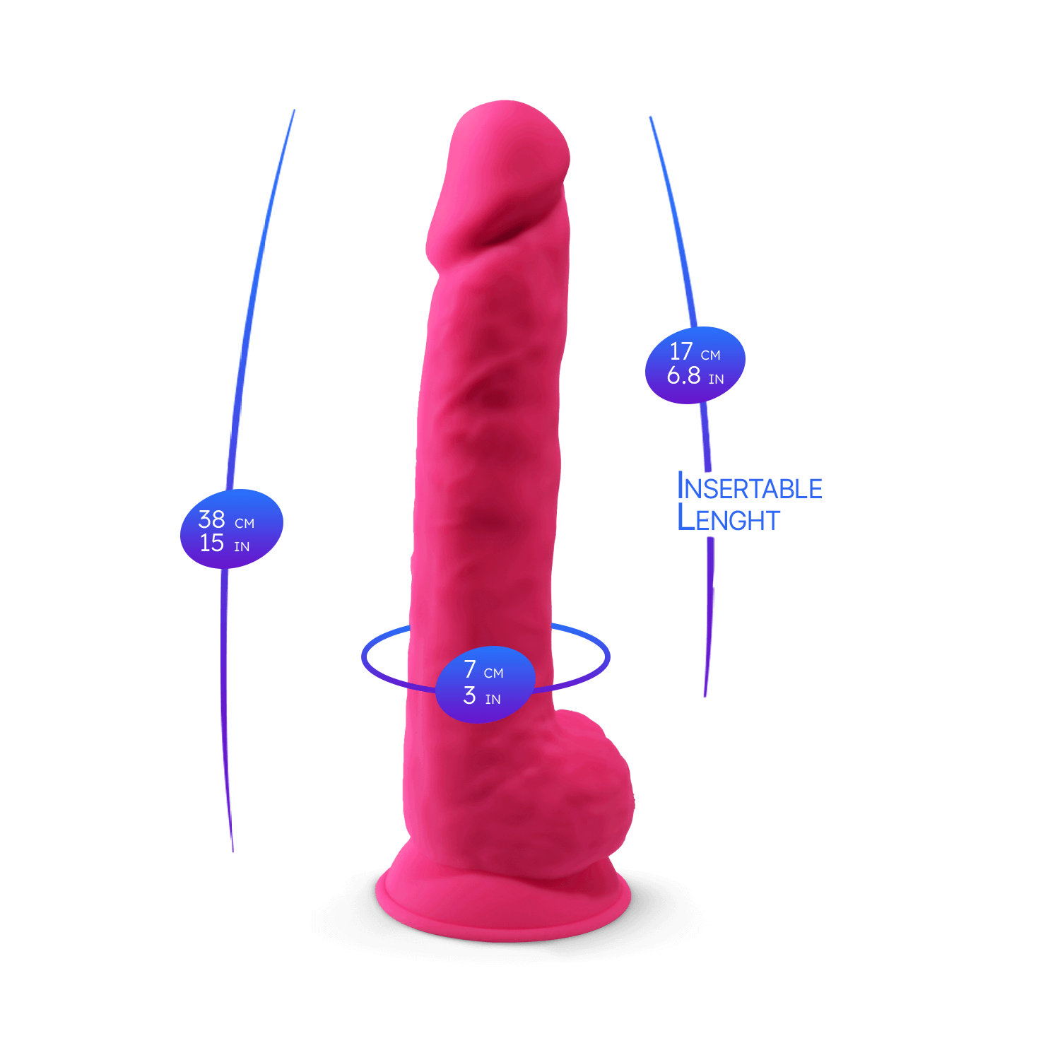 Silexd - Dildo Premium Silicone Mod.1 15'' - Fucsia