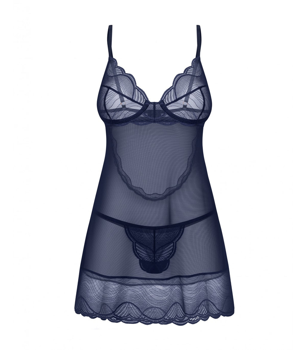 CAMICIA E PERIZOMA NIGHTLY BLUE XS/S